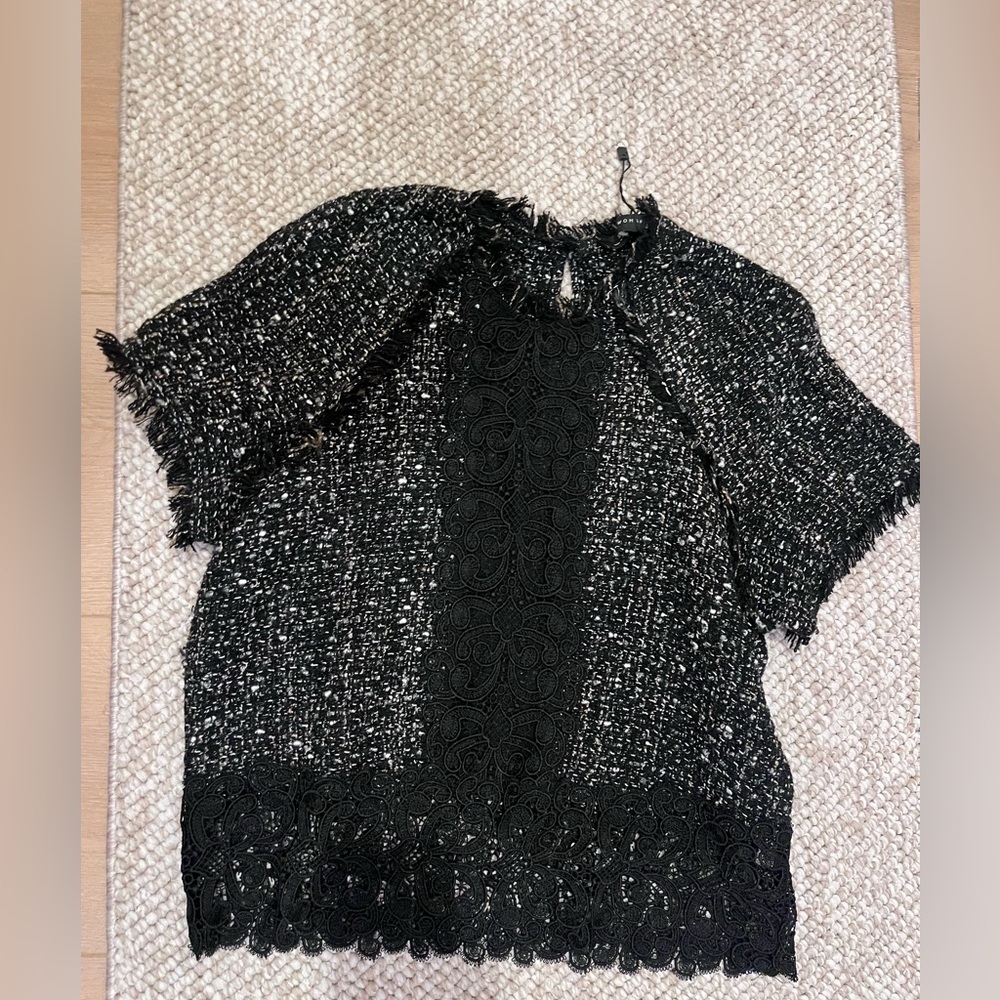 NWOT Zara Black Textured Women's Blouse